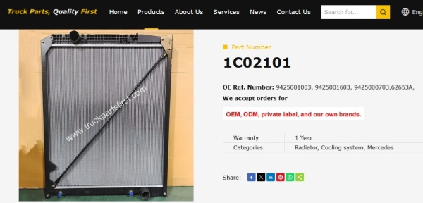 Truck Radiator Recommendations (for Mercedes Truck Applications)