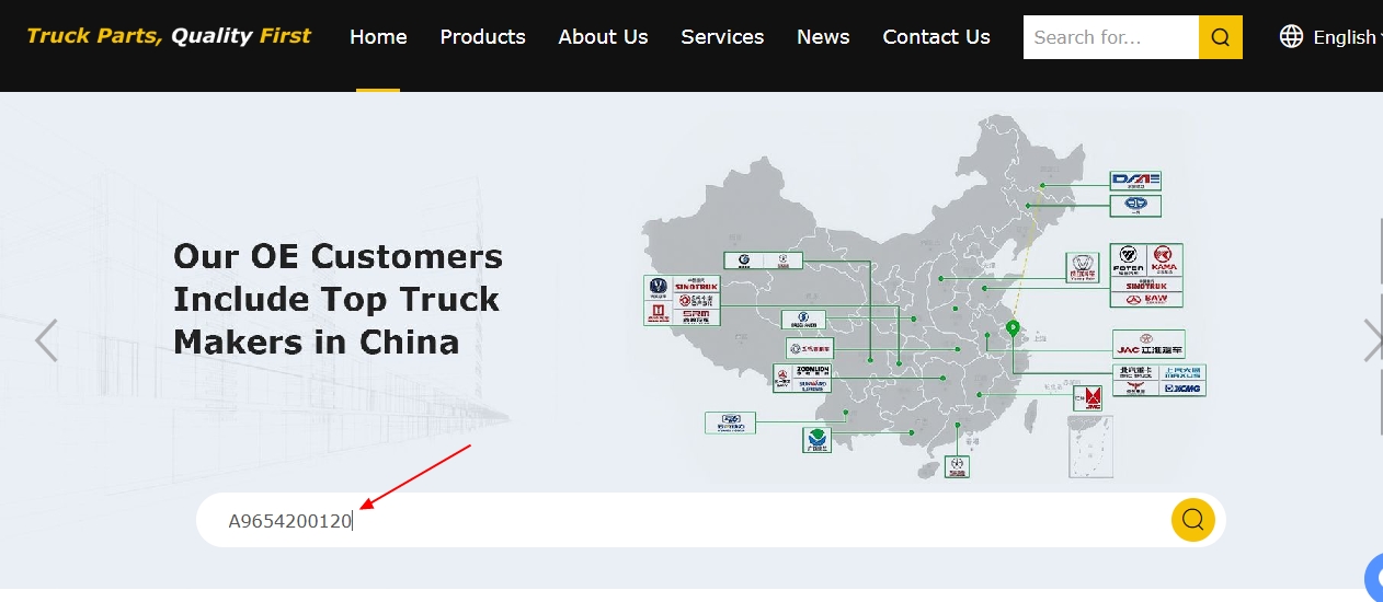 How do I find the correct brake pads for Mercedes-Benz trucks manufactured in China?cid=4